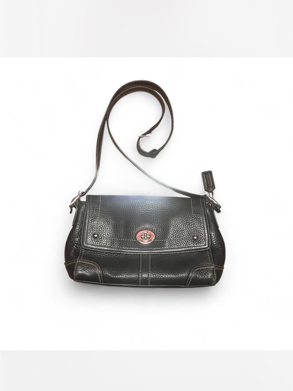 🖤 Vintage Y2K Coach Black Pebbled Leather Hamilton Flap Bag 🖤